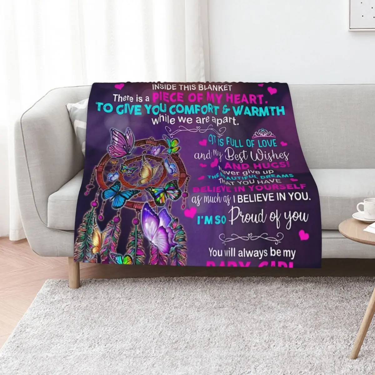 To My Daughter Inside This Blanket Throw Blanket Giant Sofa Blankets For Bed Tourist wednesday Blankets