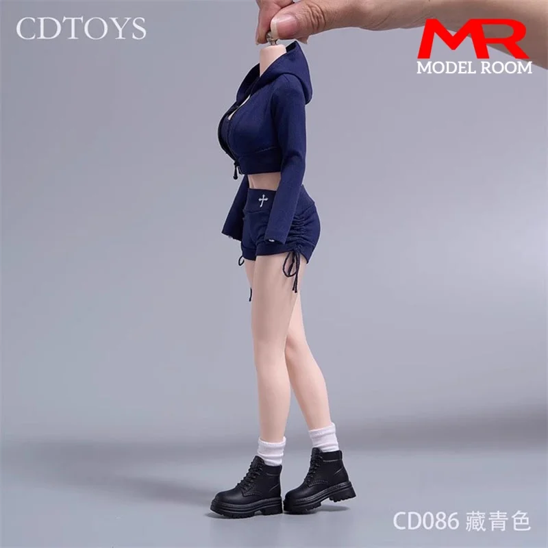 cdtoys cd086 Weibliche Sportbekleidung im Maßstab 1:6, kurzes Oberteil, Kordelzug, Shorts, Kleidung, Modell, passend für 12'' Soldat, Actionfigur, Körperpuppen