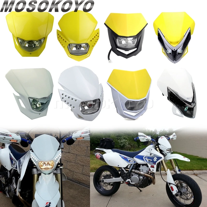 Motorcycles Dirt Bike Dual Sport Enduro Motocross Headlight Fairing for Suzuki Kawasaki Honda Yamaha YZ XT WR TTR Headlamp 12V