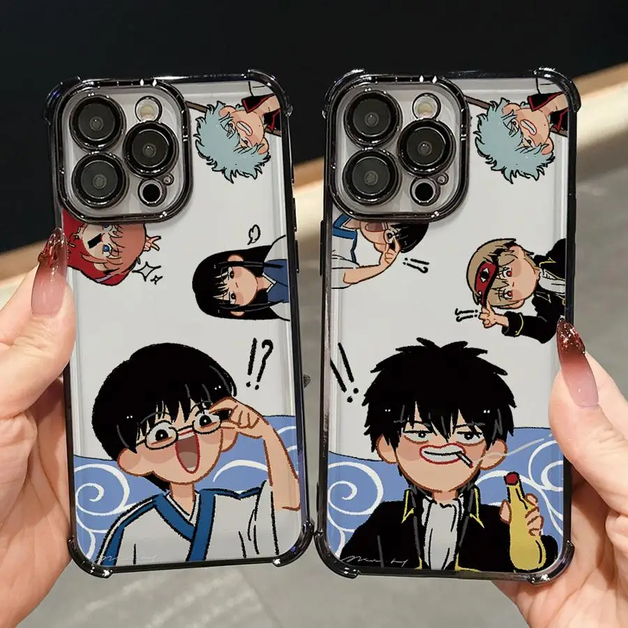 جين تاما مضحك أنيمي جراب هاتف آيفون 16 15 14 زائد 17 الهواء 16e 13 12 11 برو ماكس غطاء ناعم #3