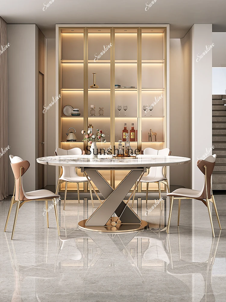 

Island table household small apartment modern simple high-end restaurant multi-functional and retractableP