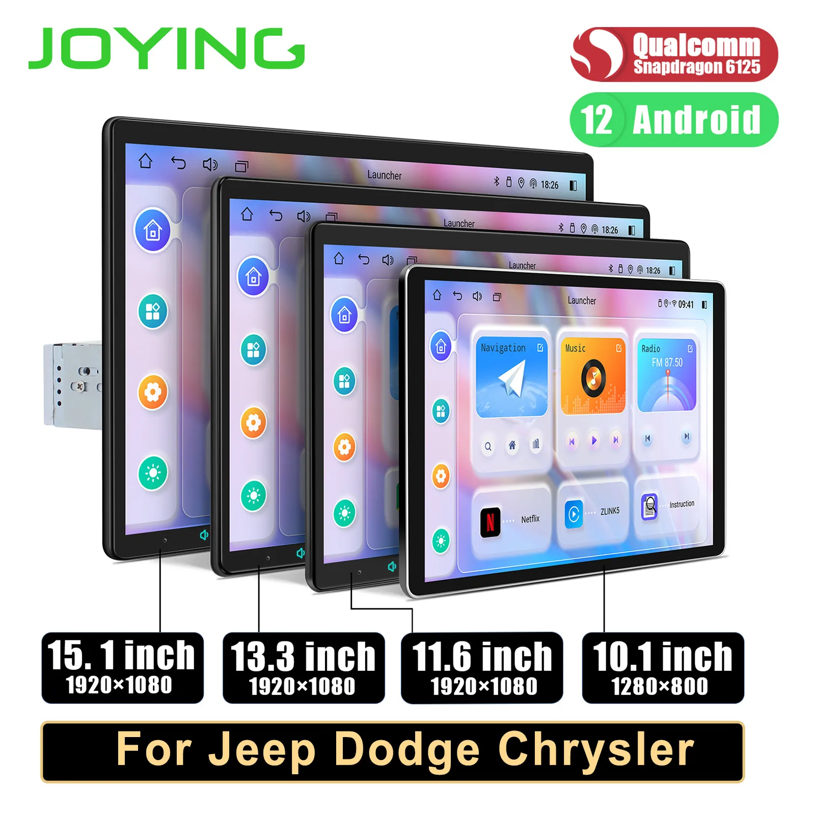 

JOYING 15.1" 13.3" 11.6" 10.1"Upgrade Car audio system Radio Stereo Head Unit GPS autoradio For Jeep Dodge Chrysler Cars