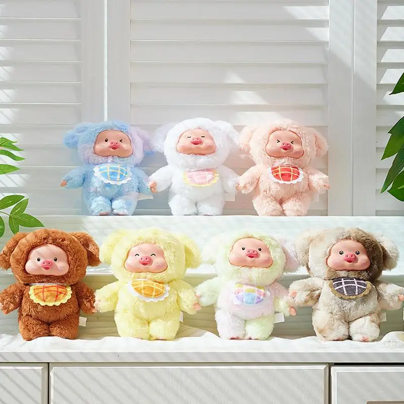 1pc Cartoon Pig Plush Toys Stuffed Animal Collectible Dolls with Movable Joints Action Figure Home Decoration Christmas Gifts