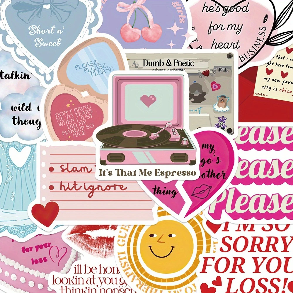 50 قطعة ملصقات نجار سابرينا كول الكرتون المغني ملصق مائي DIY كتيب الهاتف المغلف الأمتعة الغيتار الثلاجة ملصقات الزخرفية #1