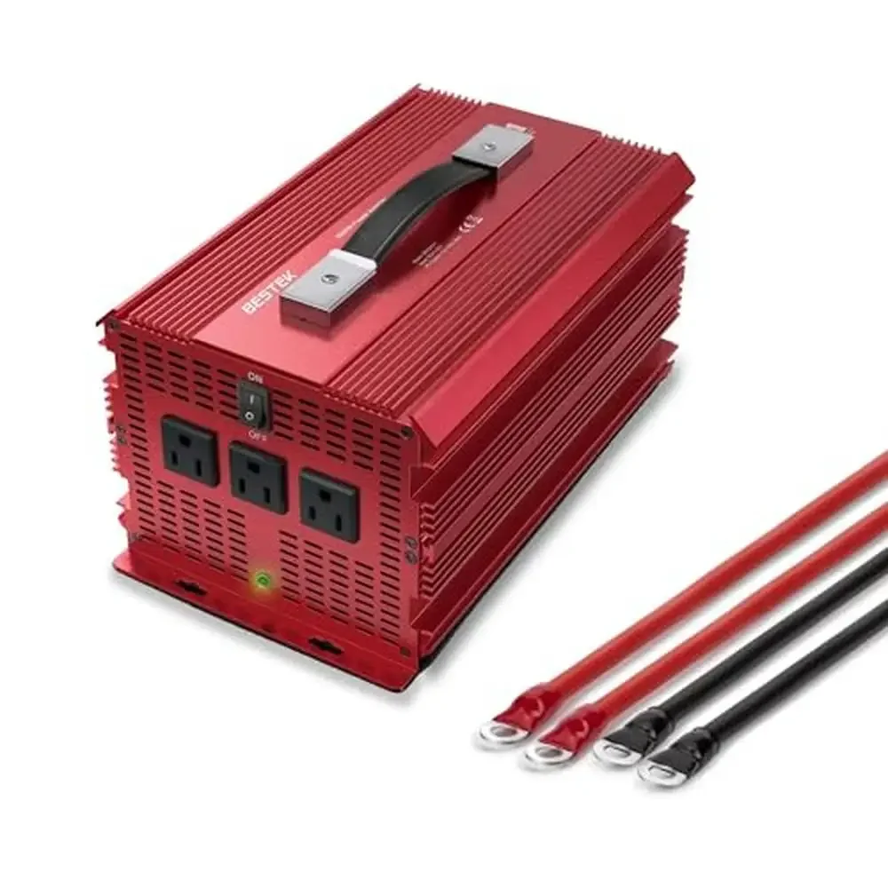 2000W Power Inverter 3 AC Outlets Car Power Converter Camping Supply ETL Listed Surge Start Peak 3 110V AC Outlets Supply