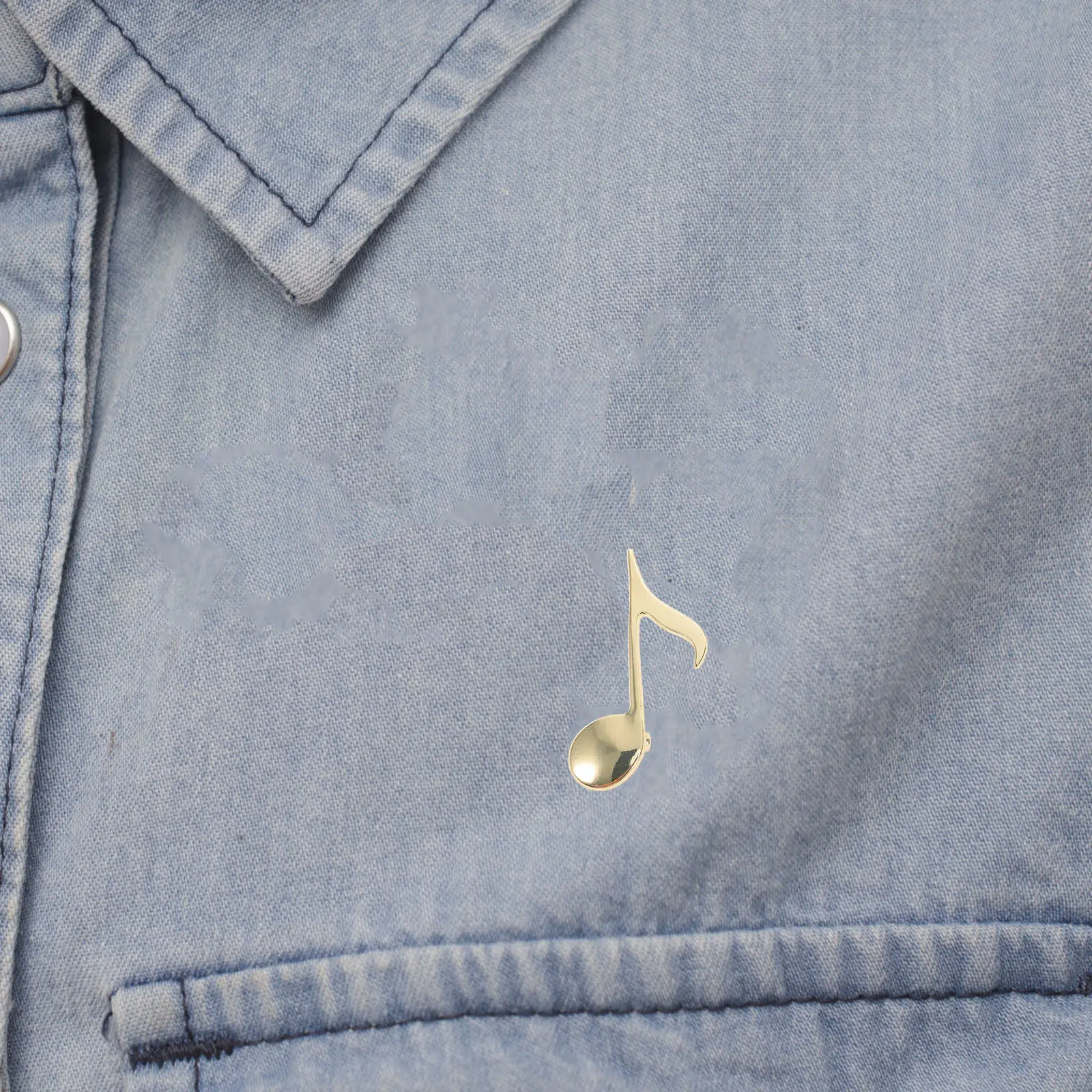 Gold Plated Music Note Brooch Zinc Alloy Fine Crafted Elegant Lapel Pin for Musicians Music Lovers Jacket Backpack Costume