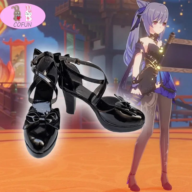 Jogo genshin impacto cosplay esplendor opulento keqing salto alto anime projeto ningguang sandálias do plutônio halloween sapatos femininos lolita