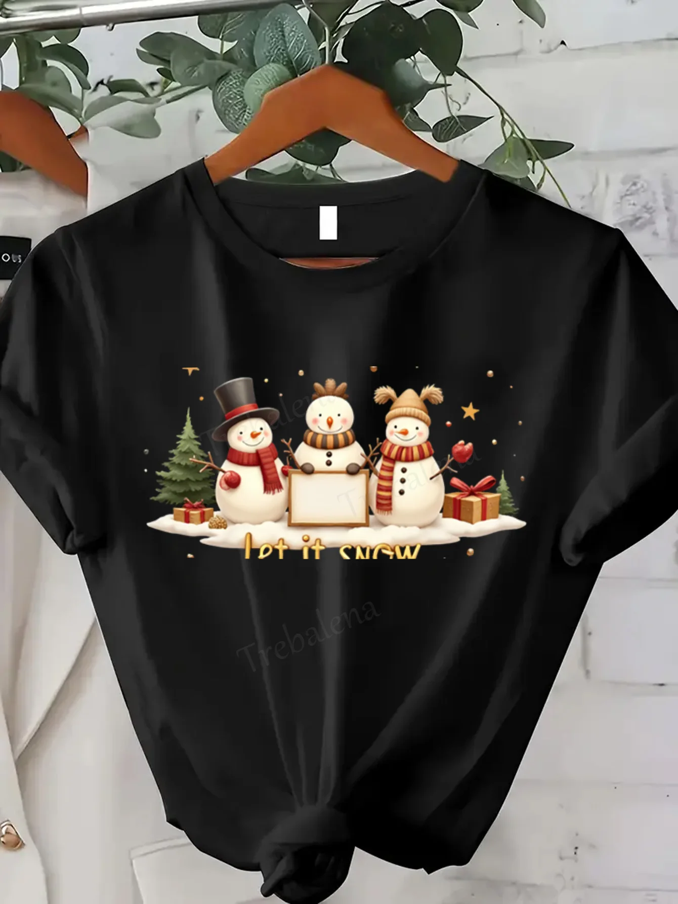 Damen T-Shirt Weihnachten Schneemann Familie T-Shirt für Damen