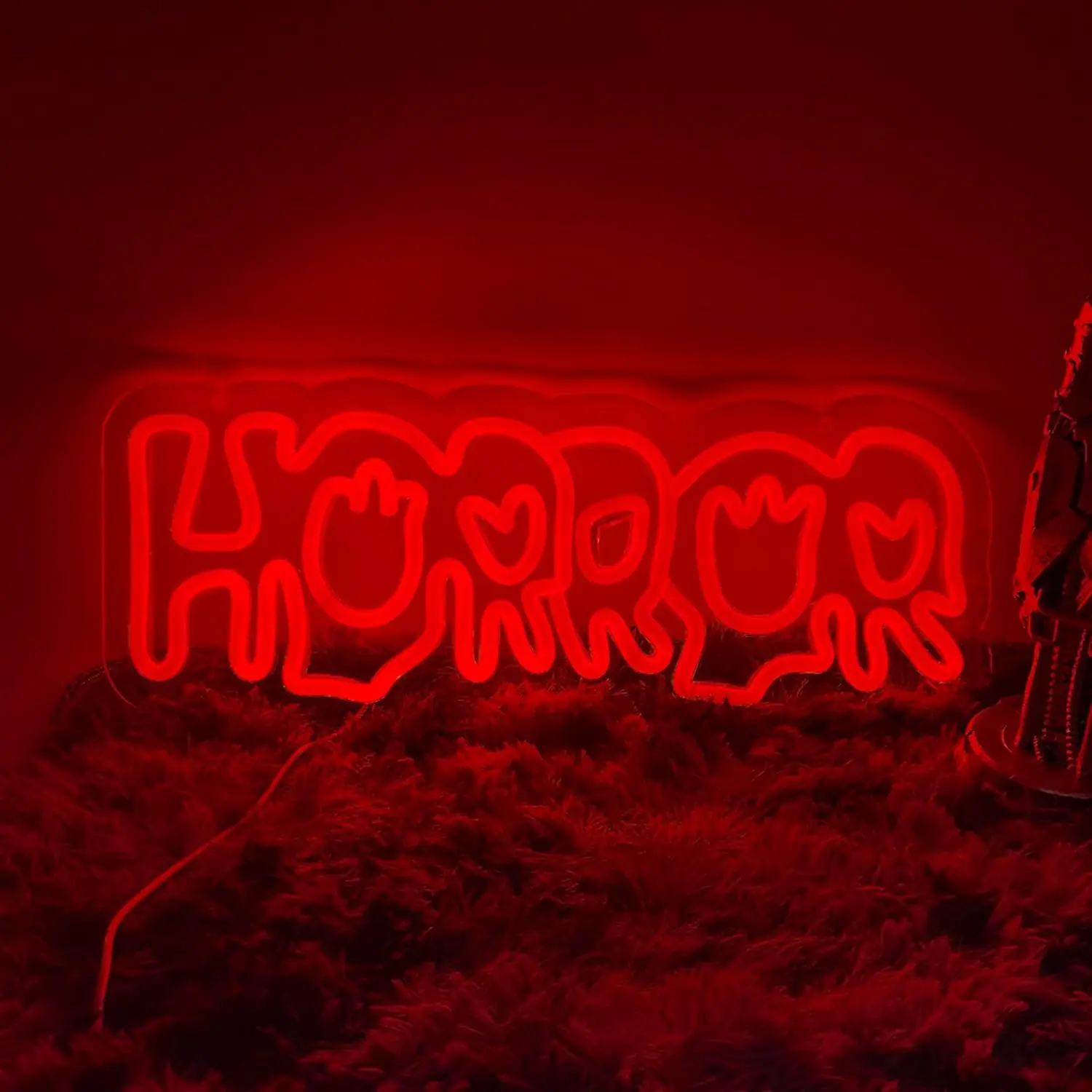 

Неоновая вывеска HORROR, USB затемняемая светодиодная неоновая лампа для готической макабры, жуткая комната, фильм ужасов, игровая комната, декор на Хэллоуин