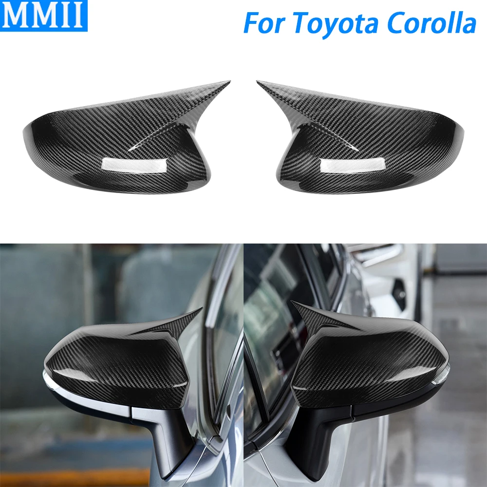 

For Toyota Corolla 2019-2021 Car Accessories Real Dry Carbon Fiber Rearview Mirror Cover Decoration Side Mirror Shell Frame Case