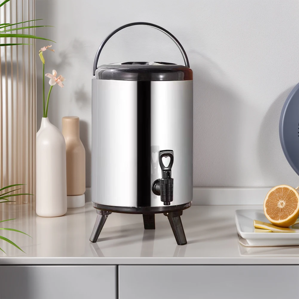 

Stainless Steel Beverage Dispenser 6L/8L with Faucet Insulated Beverage Dispenser Hot Coffee Insulated Barrel for Hot Beverages