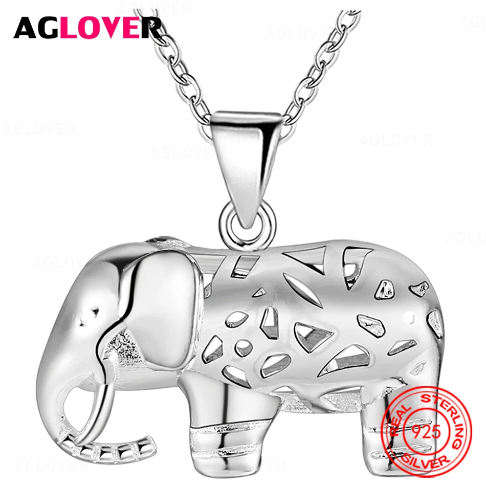 

AGLOVER 925 Sterling Silver Elephant Pendant Necklace Daily Accessories Women's Simple and Atmospheric Jewelry