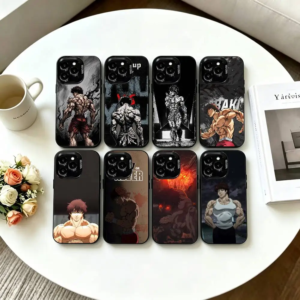 

B-Baki S-Super Physique B-Baki anime Phone Case For iPhone 17,16,15,14,13,12,Pro Max,XS,Colorful Silver Phone case Funda Cover