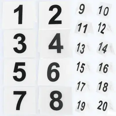 

Acrylic Table Number Signs 1-20 Set of 20 Double Sided Markers for Restaurants Events Scene Evidence Organizer Floor Labeling