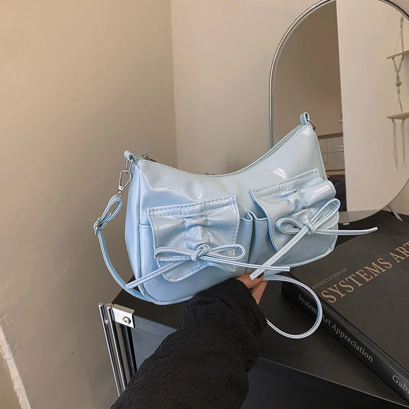 New Women's Shoulder Bag Fashionable and High-quality Women's Crossbody Bag Three-dimensional Bow, Girls' Phone Storage Bag