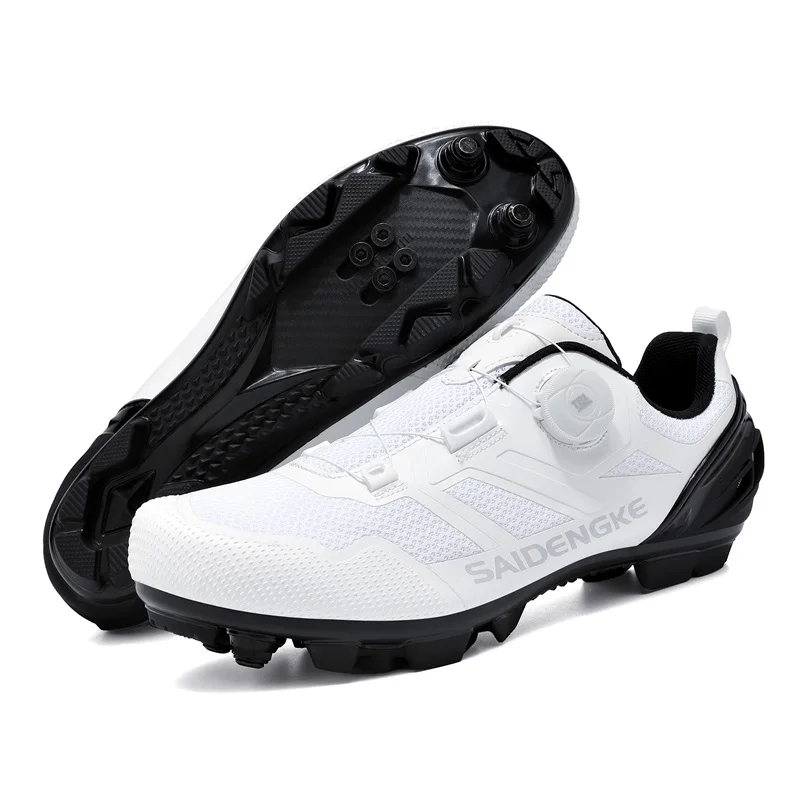 

Speed Cycling Sneaker Men's Road Cycling Shoes Cleat Shoes Spd Cycling Flat Pedal Shoes Man Bike Outdoor Footwear White 36-47