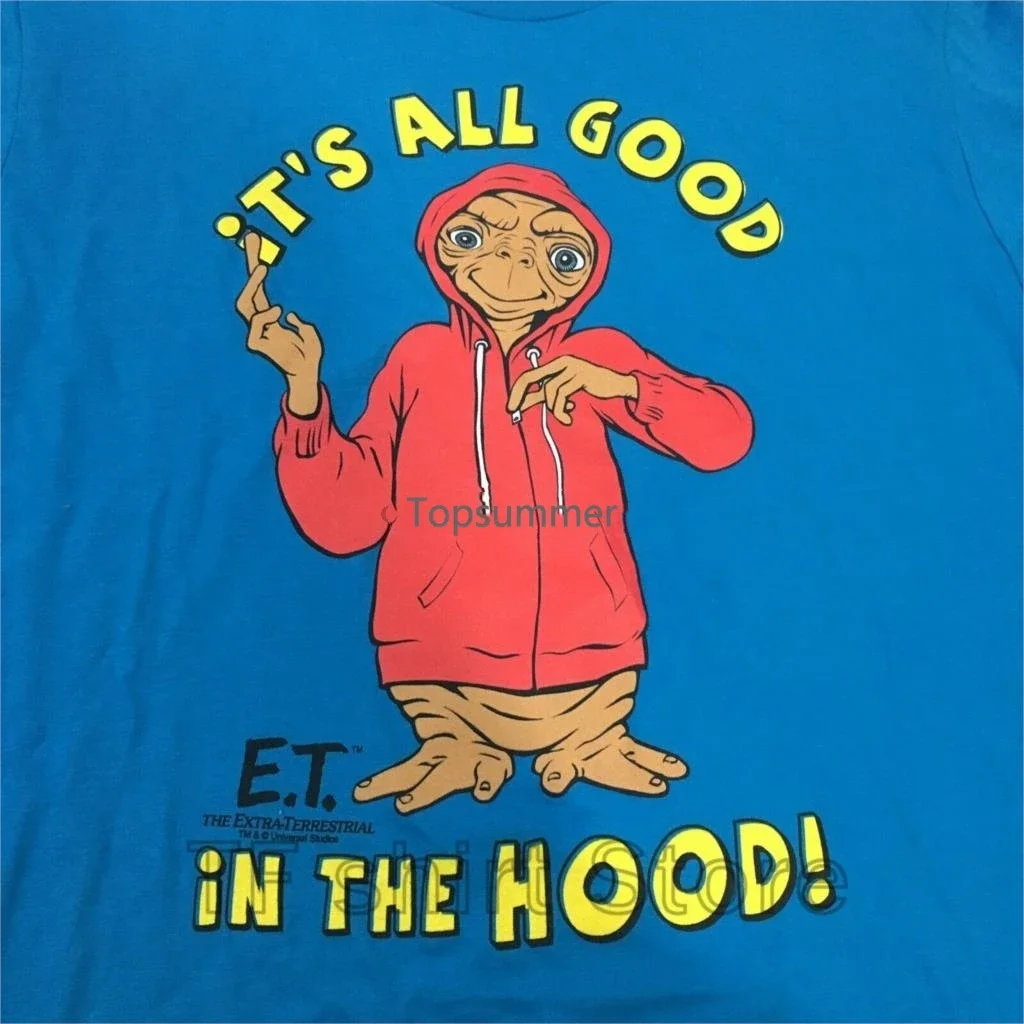 Funny Print Men T Shirt Women Cool Tshirt Et Extra Terrestrial Its All Good In The Hood T-Shirt Size Large