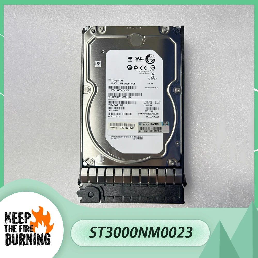 

For DELL 3TB 3.5'' 7.2K 128M SAS HDD ST3000NM0023 Enterprise Level Hard Drive