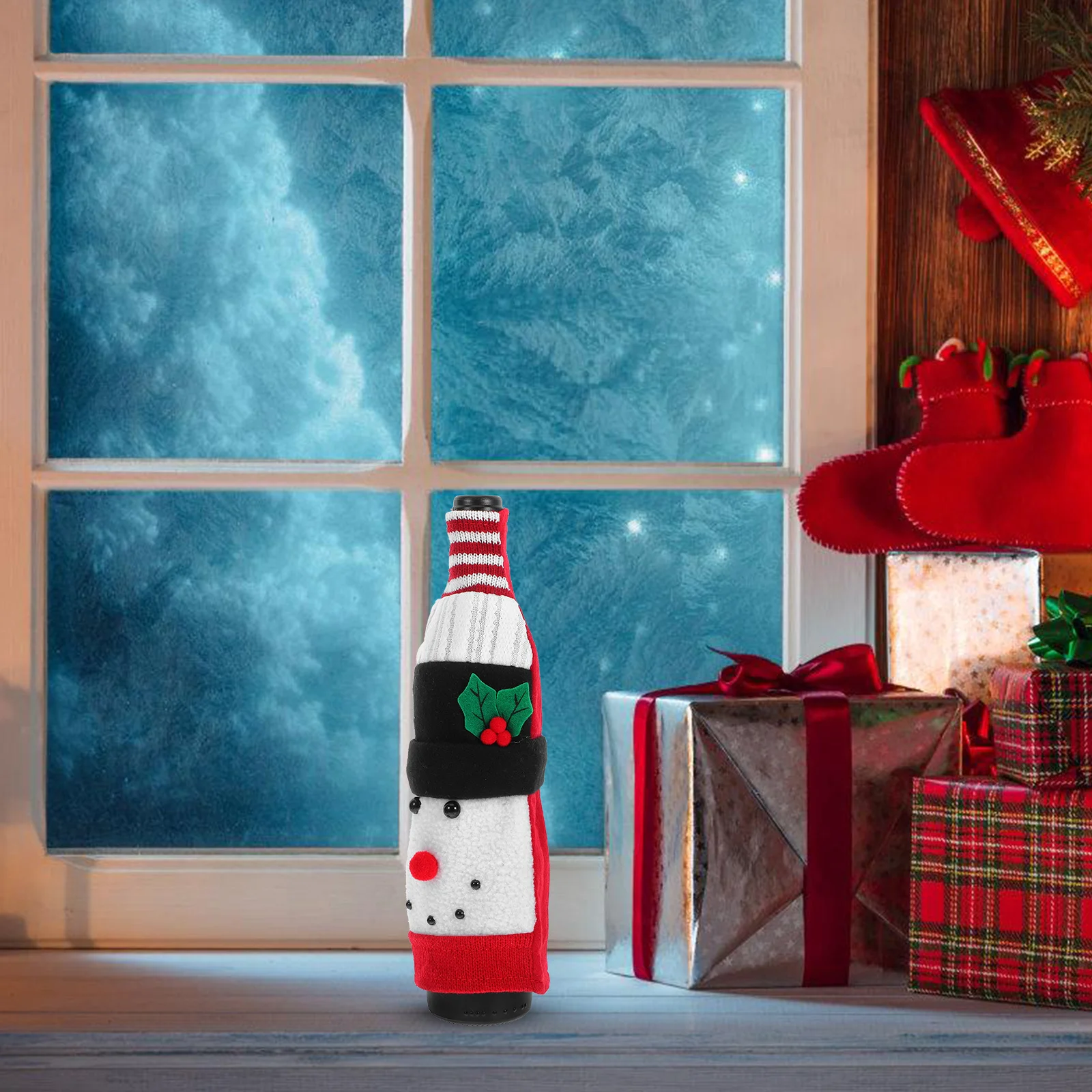 

3pcs Christmas Wine Cover Knitted Snowman Santa Reindeer Design Holiday Party Decor Festive Bottle Sleeve Winter Holiday Wine