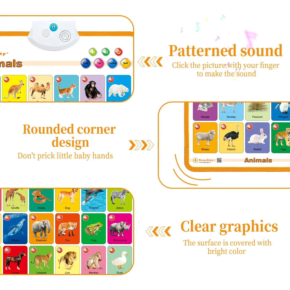 Picture 6: Interactive Electronic Animals Talking Poster For Toddlers With Clear Pronunciation And Music Functions For Language Learning