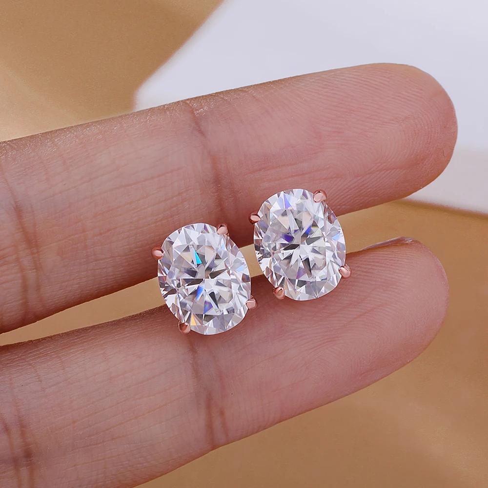 0.5-5ct Oval Cut Moissanite Stud Earring voor Vrouwen D Kleur Fonkelende Diamant 925 Sterling Zilveren Oorstekers Party Sieraden Geschenken