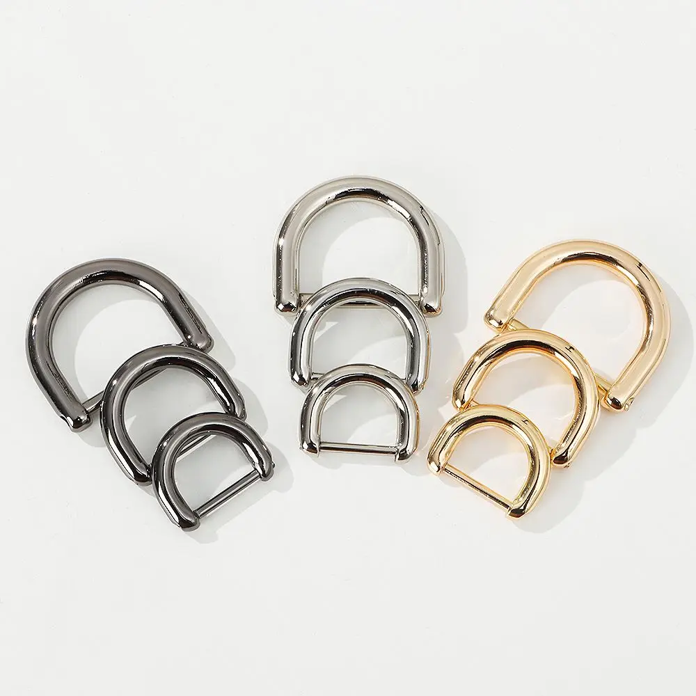 Metal Shoulder Webbing Buckle Bag Strap Accessories Leather Craft Screw D Buckle Clasp D Ring Buckle Open Screw