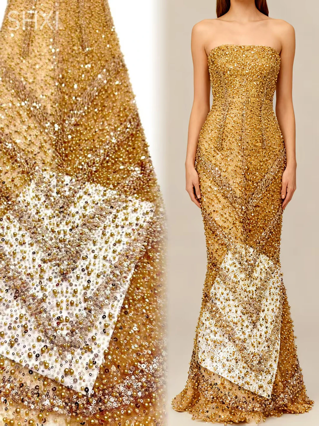 

African Sequins Beaded Groom Lace Fabric High Quality French Tulle Lace Fabric 2026 Embroidery Nigerian Lace Fabrics