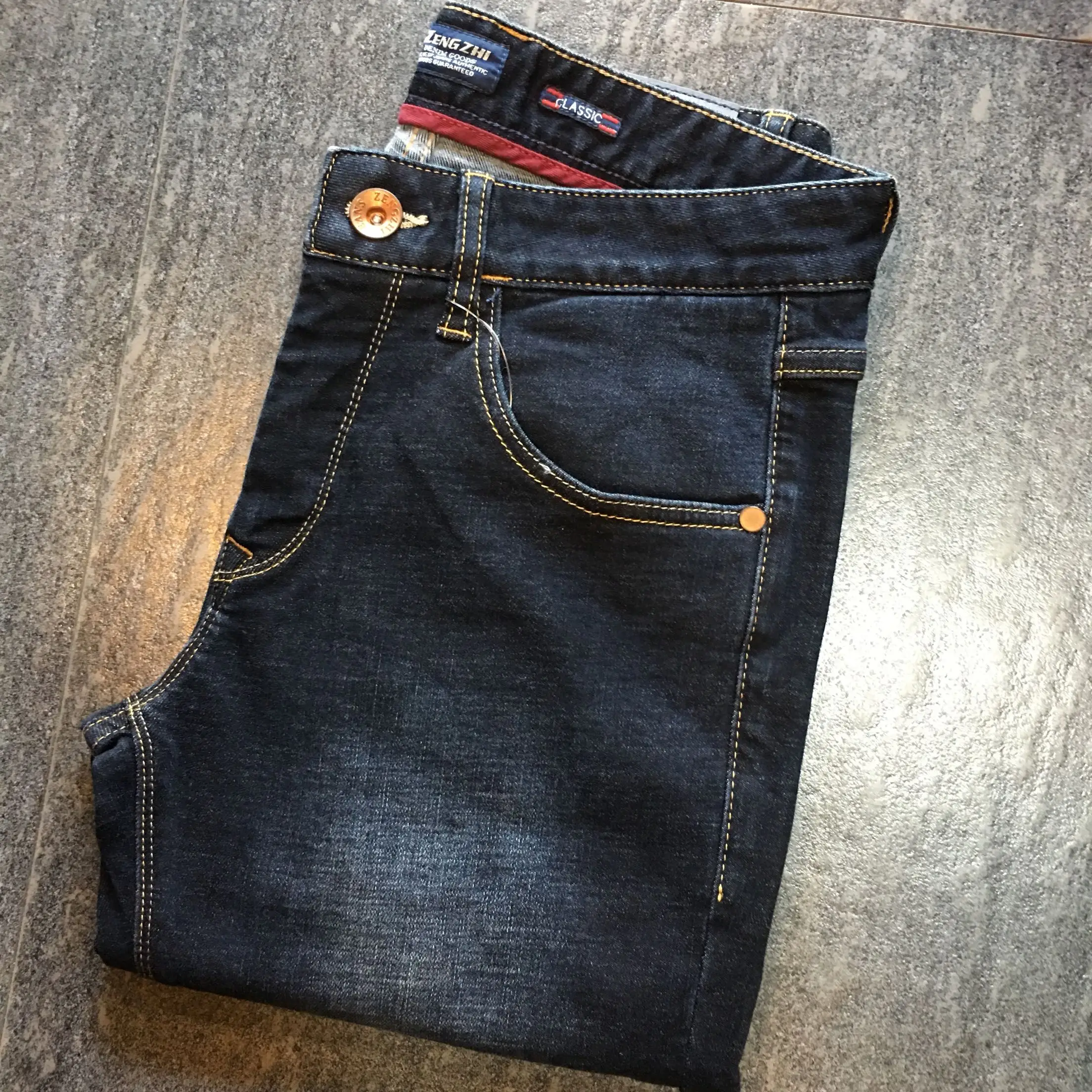 

Мужские облегающие прямые джинсы, эластичные джинсовые повседневные длинные брюки с высокой талией, зимняя коллекция Faion Urban Sle