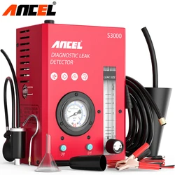 ANCEL-S3000 Car Smoke Leak Detector com Bomba de Ar, 12V EVAP Diagnostic Tool, Vacuum Tester, Fuel Pipe Leakage Locator, Motocicleta