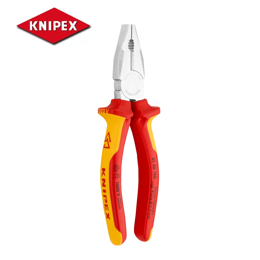 

KNIPEX 0106190 VDE-tested Insulated Cutting Pliers Chrome Vanadium Wear Resistant Gripper Jaws Oil-hardened