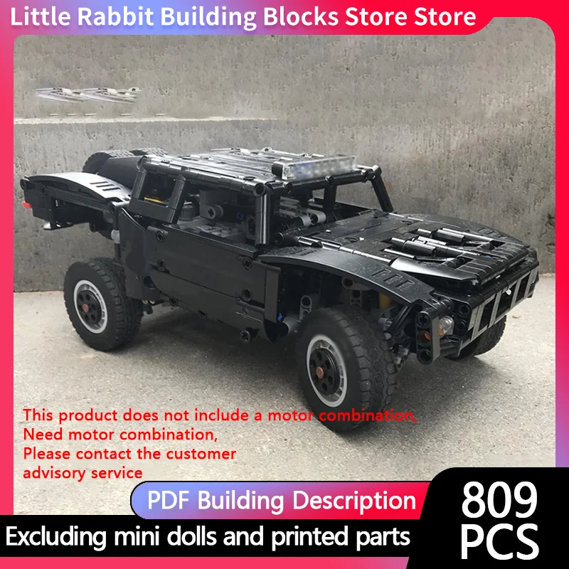 Speed Racing Car Model MOC Building Bricks Black Off-Road Pickup Truck Modular Technology Children Holiday Gifts Assemble Toys