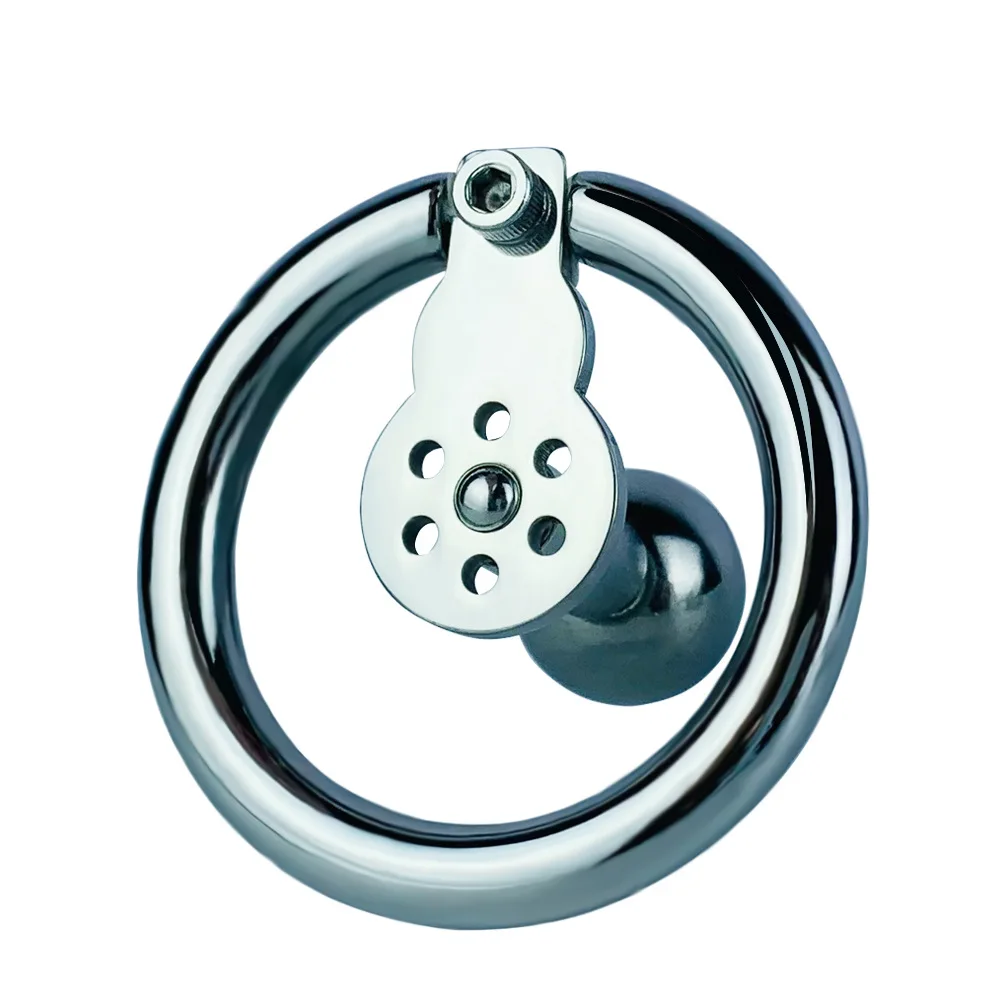 Negative Series Low Pressure Solid Steel Ball Column Removable Male Metal Chastity Lock Inverted Penis Cage