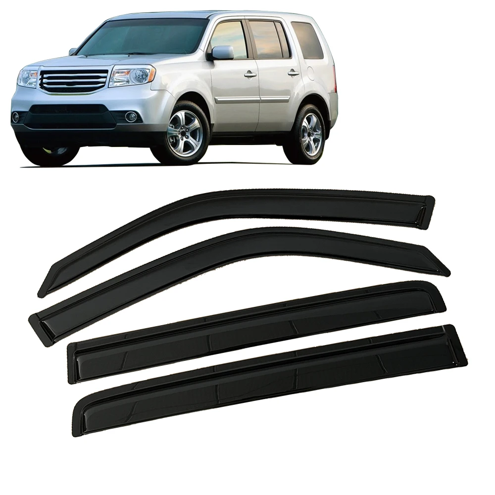 Window Visor for HONDA PILOT 2008 2009 2010 2011 2012 2013 2014 2015 Weathershied Door Visor Wind Sun Rain Guards Side Window