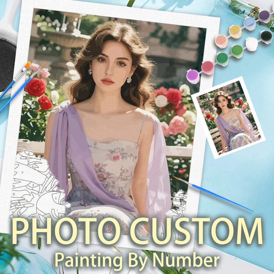 24/36/48 Color Coloring By Numbers Figure Photo custom Acrylic Handpainted Wall Art Painting By Numbers For Aduilt Kits Home Dec