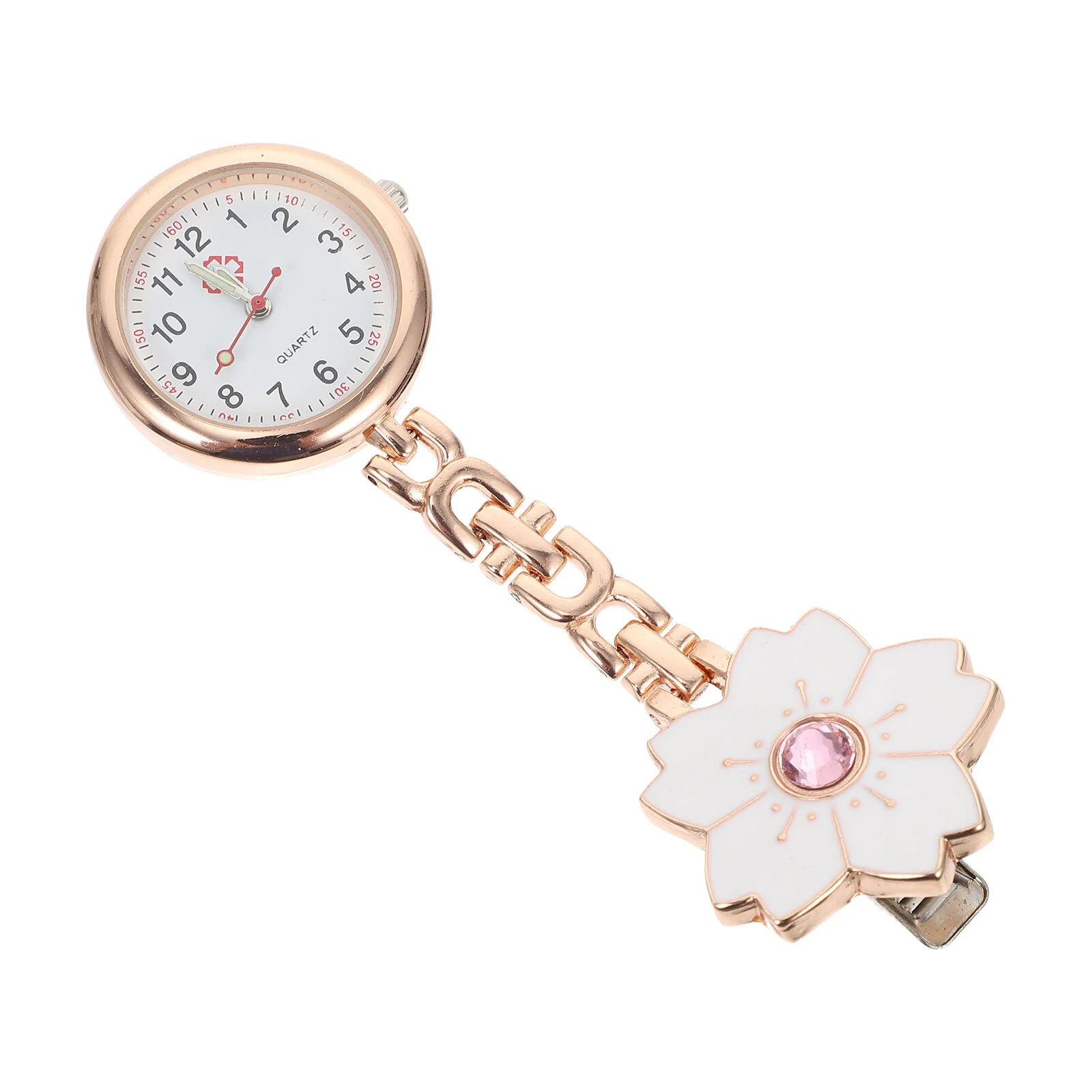 1Pc Nurse Pin Clip- on Hanging Lapel Nurse Pin Silicone Brooch Pocket Watch Flower Lapel Pocket Watch