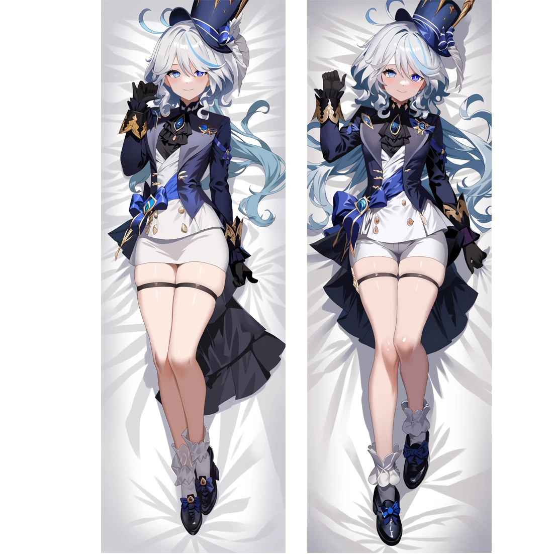 

Impact Furina Cosplay Hugging Body Pillow Case XSMAS Costume Focalors Long 2-Side Long Hug Pillow Cover