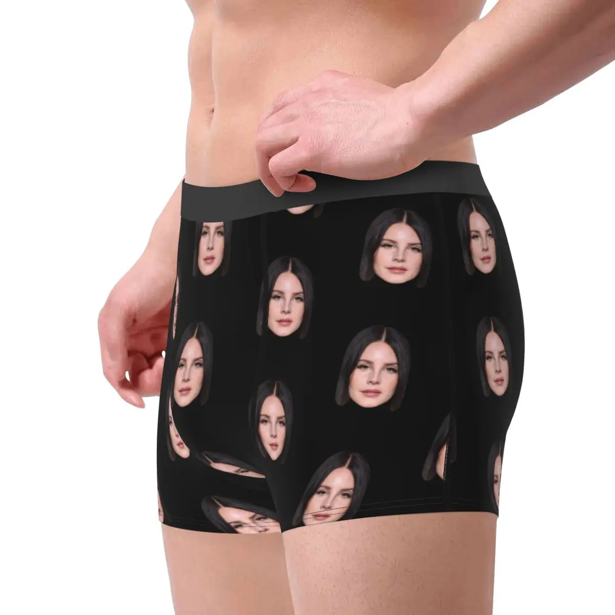 Man Lana Del Rey Brown Hair Underwear Novelty Boxer Shorts Panties Homme Breathable Underpants Plus Size