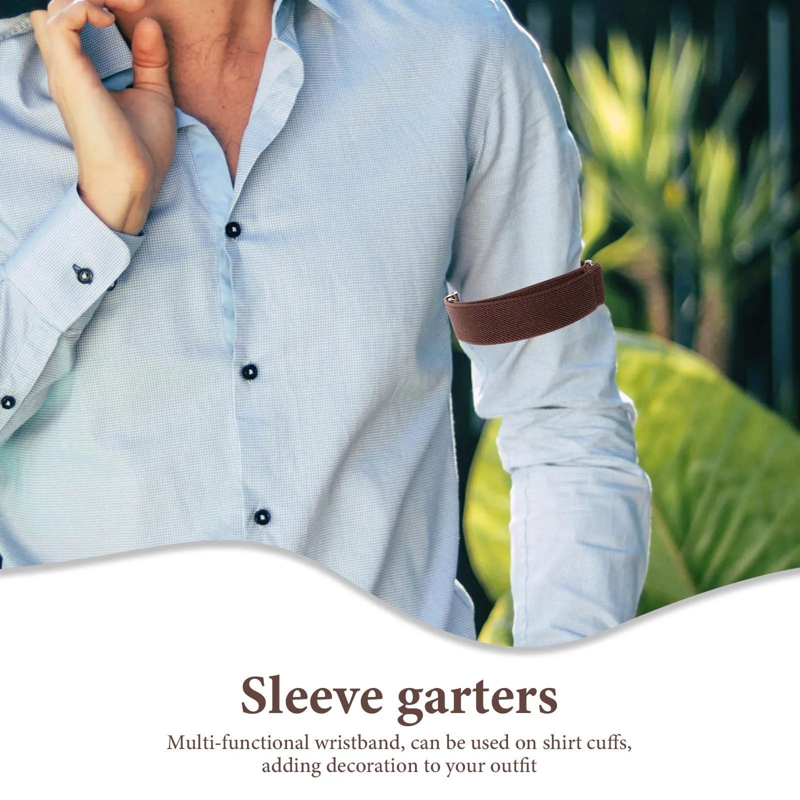 

1 Pair Elastic For Men Women Adjustable Shirt Cuff Armbands Stylish Formal Wear Accessory Sleeve Holders Shirt Sleeve Garters