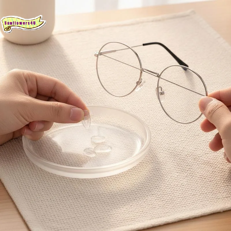 Screw-in Air Chamber Silicone Nose Pads Ultra Soft Anti-slip Oval for Long Time Wear Glasses Sunglasses 10/50 Pairs
