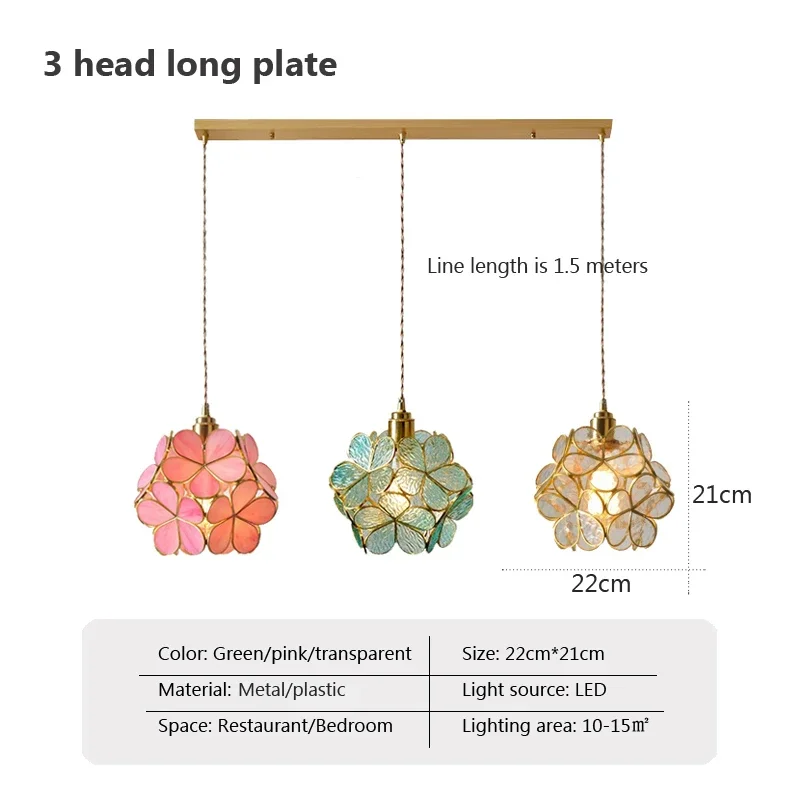QINGYUNKE Nordische führte moderne handgemachte Blume gebeizt Kronleuchter Eisen Kunst Pendel leuchte für Schlafzimmer Wohnzimmer Esstisch Hotel Lampe 6