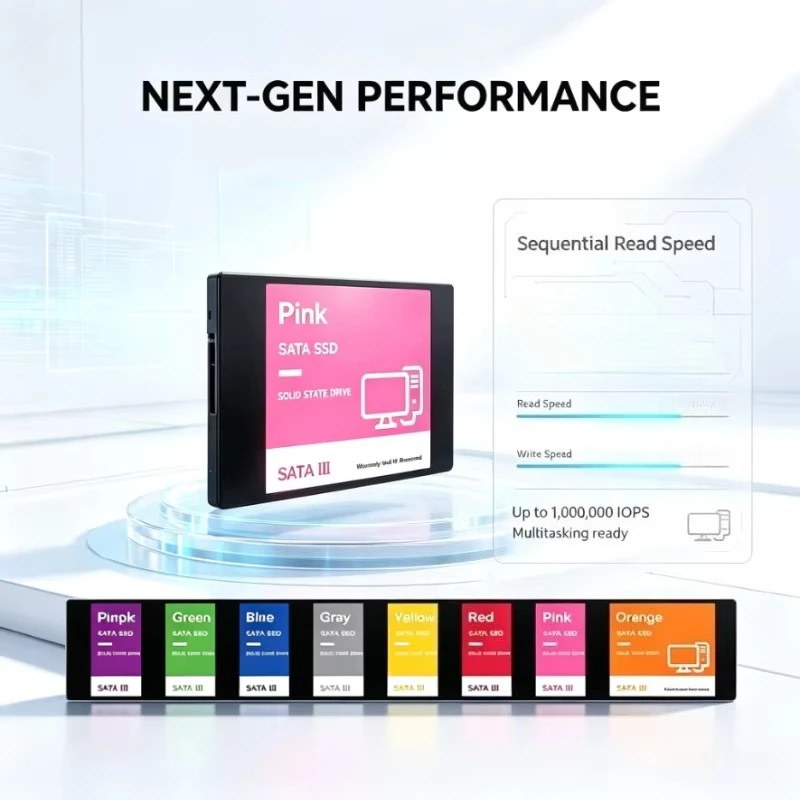 Original SATA Gray/Green/Pink Portable External SSD Hard Drive High Speed Large Capacity Storage Disk for Laptop Smartphone