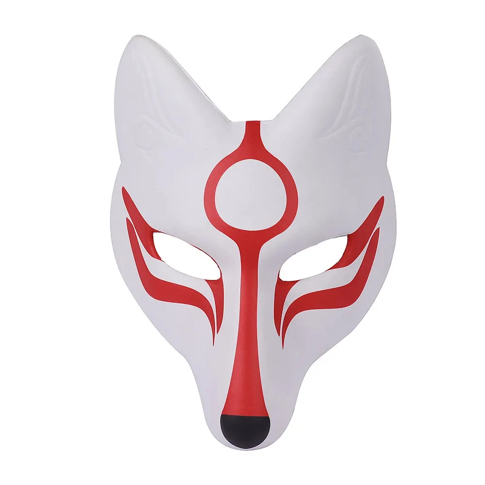 Masque de renard d'halloween, masque vierge en papier blanc, bricolage peint à la main, Cosplay renard fille dominos, accessoires de fête de bal, accessoire de Costume d'halloween