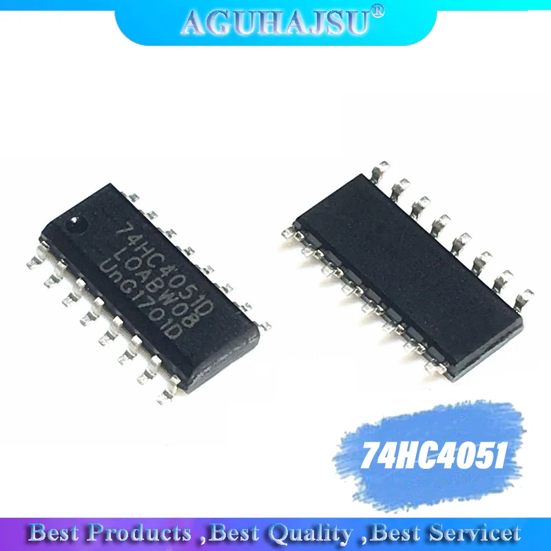 10PCS 74HC4051D SOP16 74HC4051 SOP SN74HC4051DR SMD new Analog multiplexer/signal separator