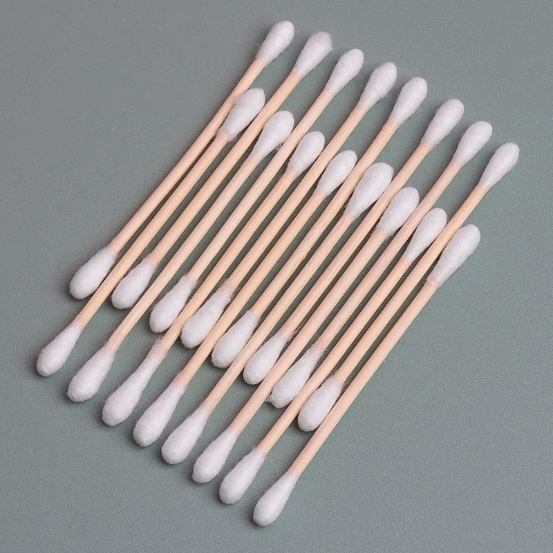 500/1000 Hisopos de Algodón de Doble Punta con Palitos de Bambú para Uso Personal, Arte de Uñas y Maquillaje