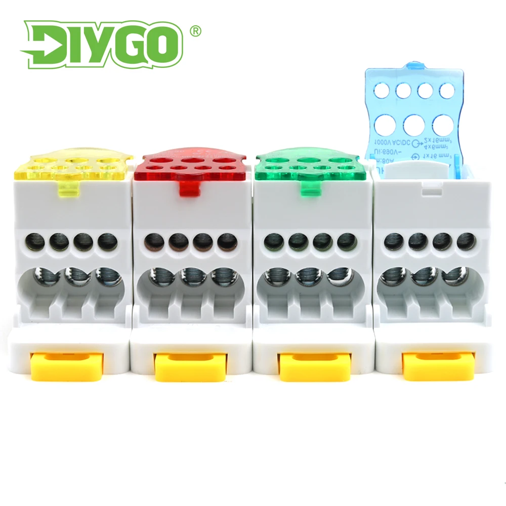 

Din Rail Terminal Block UKK Series 80A/125A/160A Distribution Box One In Several Out Power Wire Electrical Connector Junction