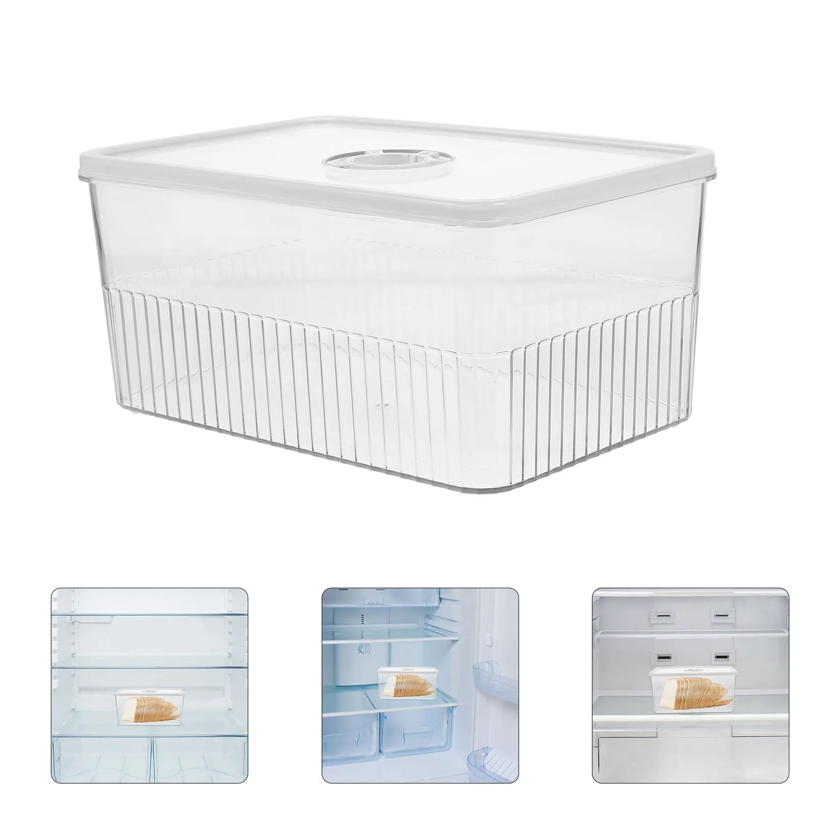 

1pcs Bread Storage Box Lid Fridge Organizer Vegetable Fruit Snack Container Kitchen Food Preservation Case