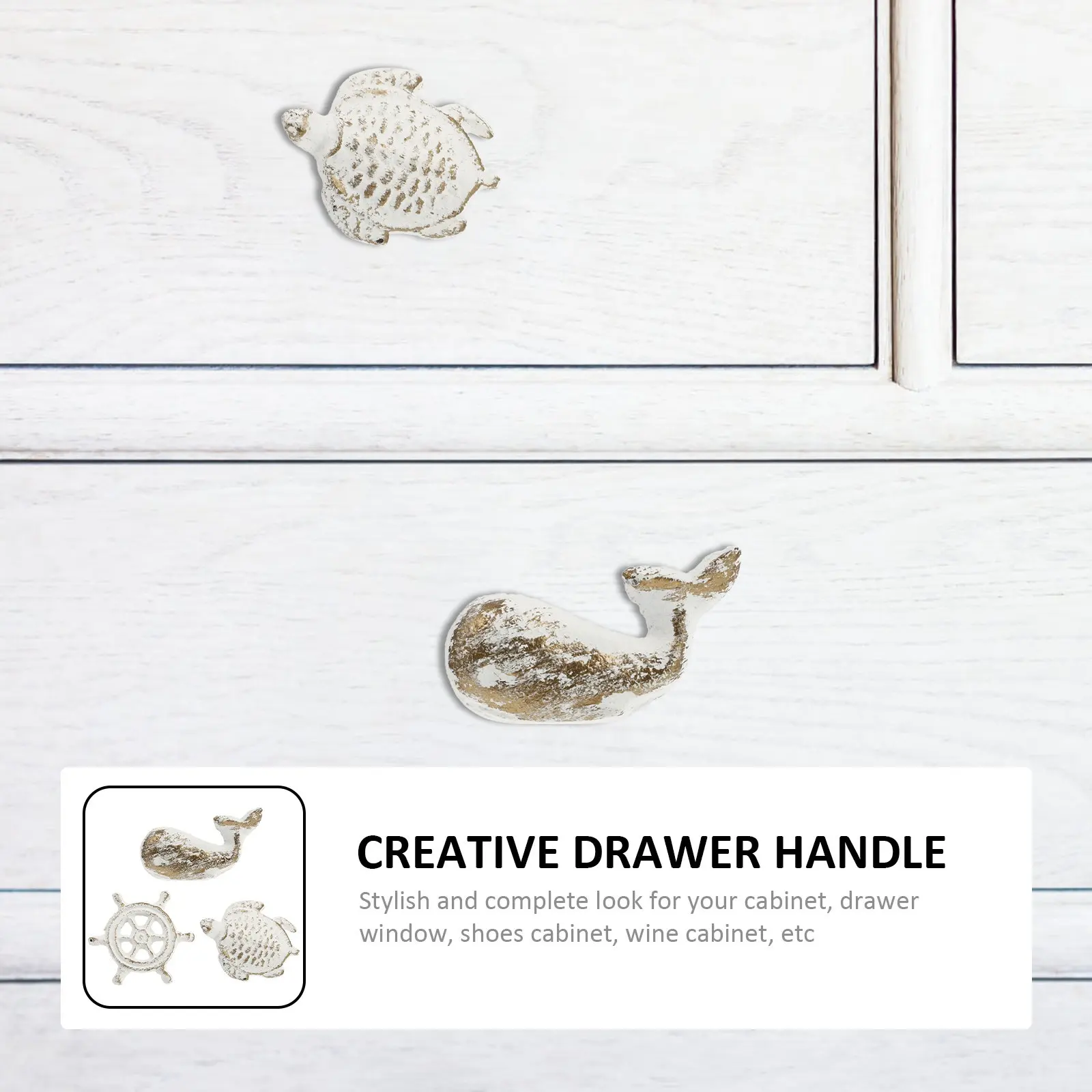 1Set Ocean Style Drawer Handles Creative Sea Inspired Cabinet Pulls for Furniture Wardrobe Shoe Cabinet Window Decor Stylish