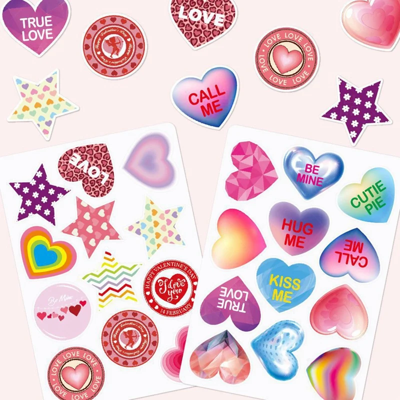 4 Pack Valentine's Day Party Decoration Love Stickers Valentine's Day Holiday Envelope Gift