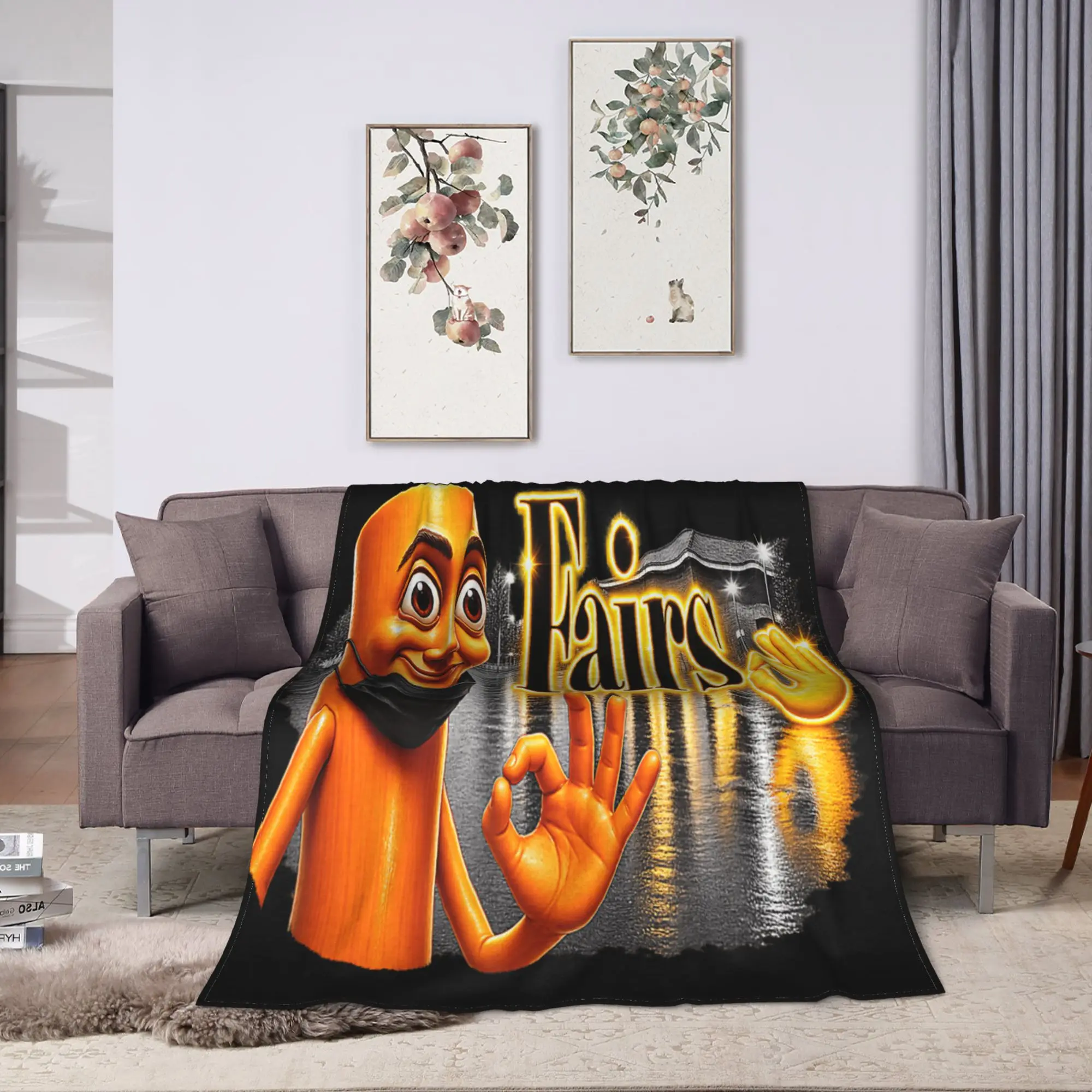 Fairs OK Hand Tung Sahur Brainrot Soft Cozy Blankets  Funny Picnic Bedding Throws Home Decor Flannel Bedspread Sofa Bed Cover
