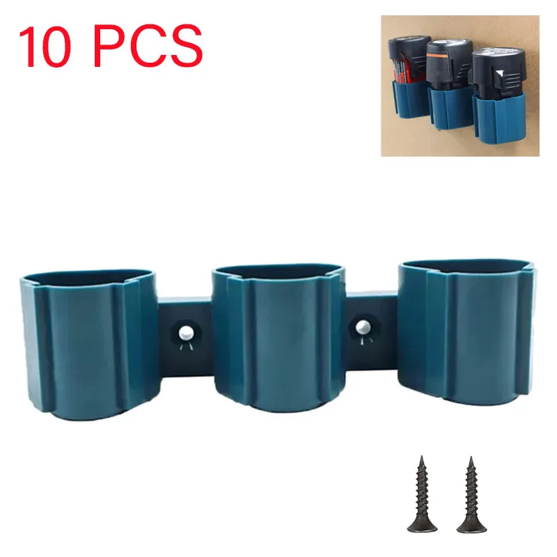 

10 Pcs for Makita for Dewalt for Bosch for Milwaukee Power Tools Storage Box Lithium-ion Battery Holder Storage Mounting Bracket